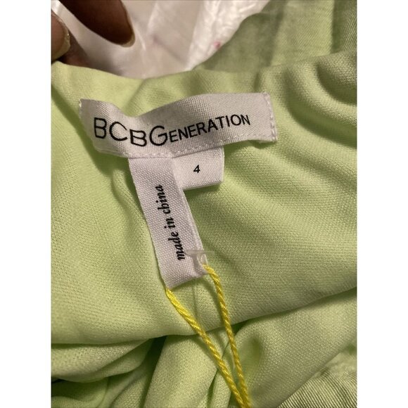 NWT BCBGeneration Womens Sz 4 Melon One Shoulder Ruffle Hem Belted Mini Dress - Picture 6 of 9